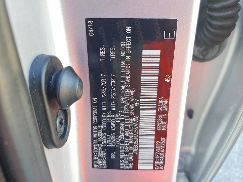 Продаж на аукціоні авто 2018 Toyota 4runner, vin: JTEBU5JR7J5576708, номер лоту: 65689806