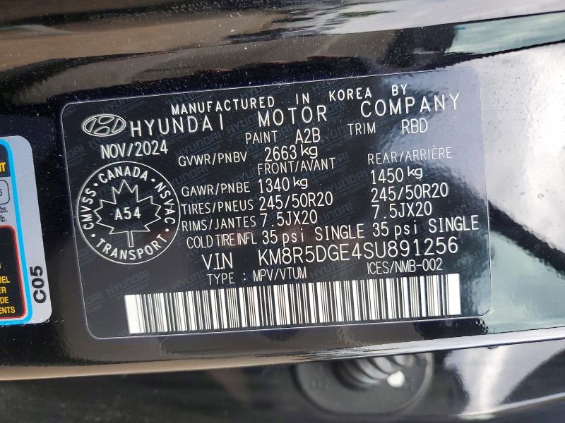 Aukcja sprzedaży 2025 Hyundai Palisade, vin: KM8R5DGE4SU891256, numer aukcji: 64019216