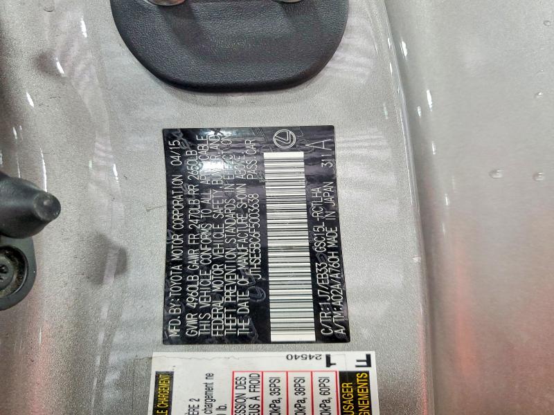 Aukcja sprzedaży 2015 Lexus Rc, vin: JTHSE5BC6F5003638, numer aukcji: 65630776