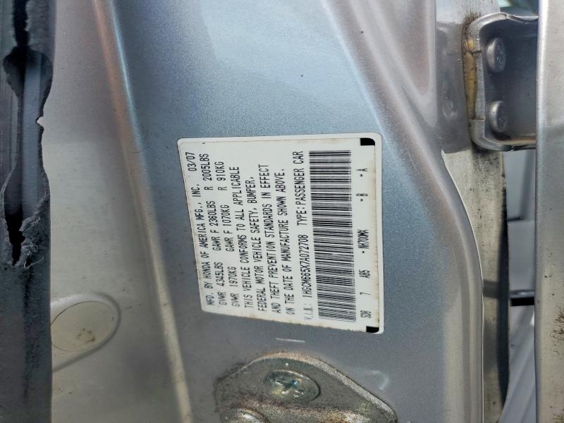 Продажа на аукционе авто 2007 Honda Accord, vin: 1HGCM665X7A072708, номер лота: 65122506
