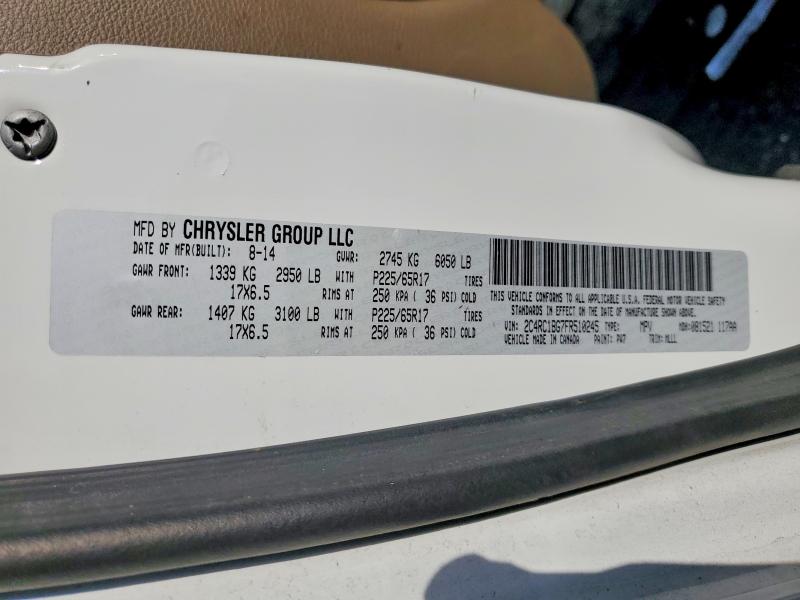 64286316 :رقم المزاد ، 2C4RC1BG7FR510245 vin ، 2015 Chrysler Town & Country مزاد بيع