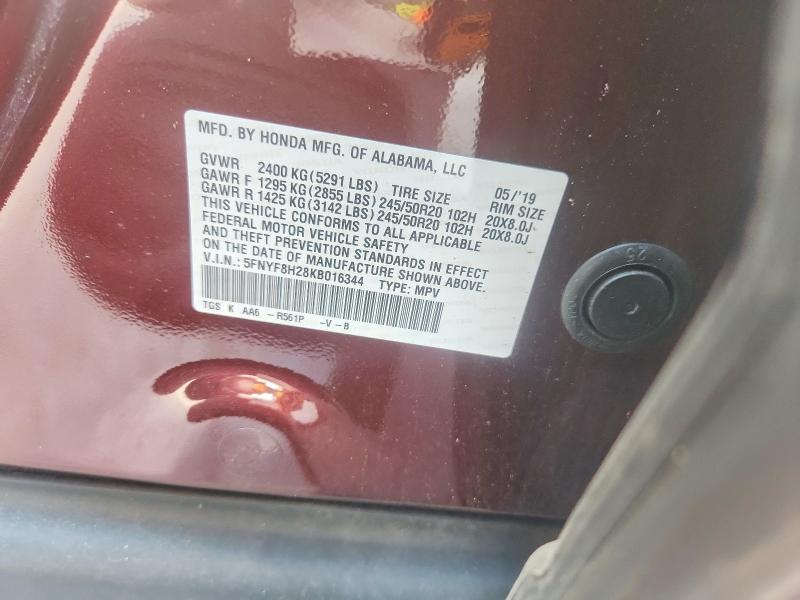 Продаж на аукціоні авто 2019 Honda Passport, vin: 5FNYF8H28KB016344, номер лоту: 66186686