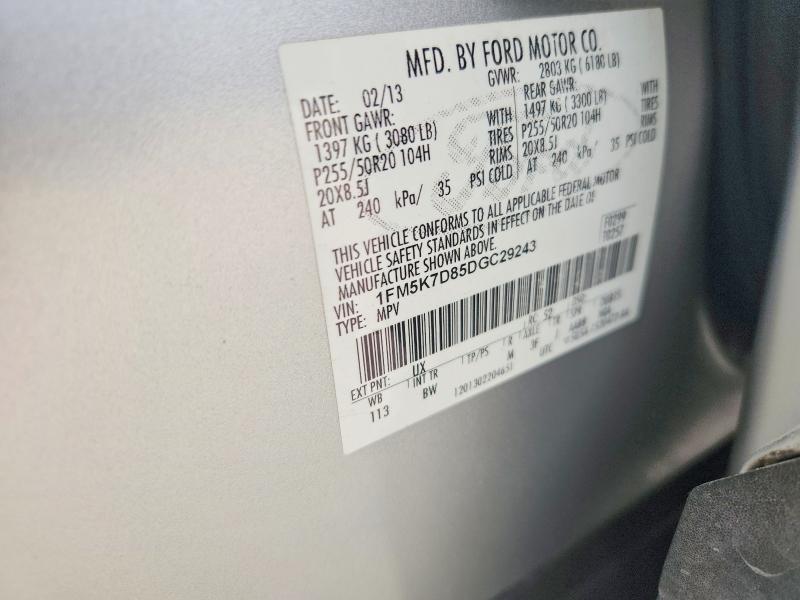 Продаж на аукціоні авто 2013 Ford Explorer, vin: 1FM5K7D85DGC29243, номер лоту: 64120326