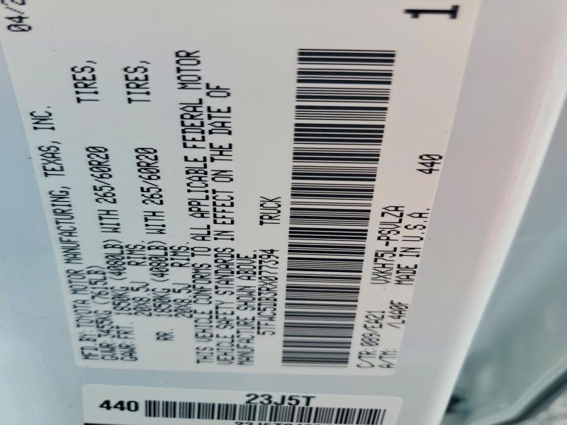 64314716 :رقم المزاد ، 5TFWC5DB3RX077394 vin ، 2024 Toyota Tundra مزاد بيع
