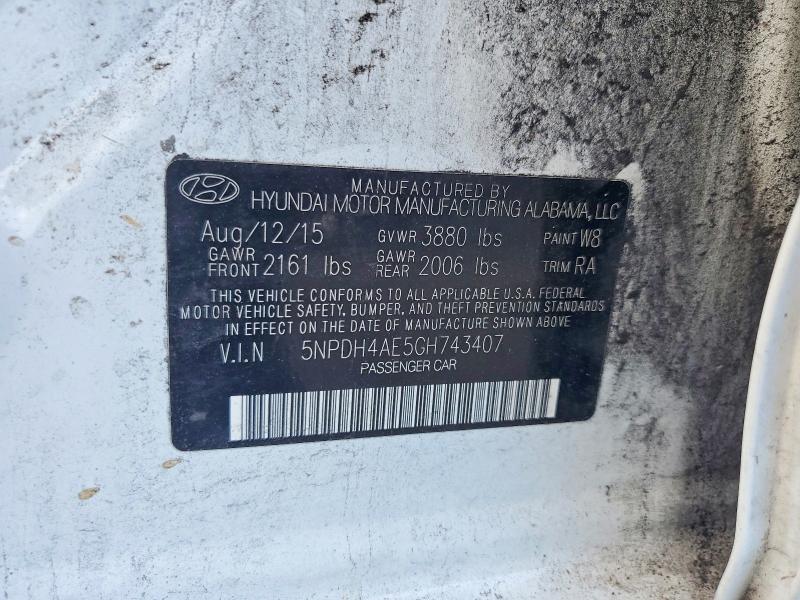 Aukcja sprzedaży 2016 Hyundai Elantra, vin: 5NPDH4AE5GH743407, numer aukcji: 64195696