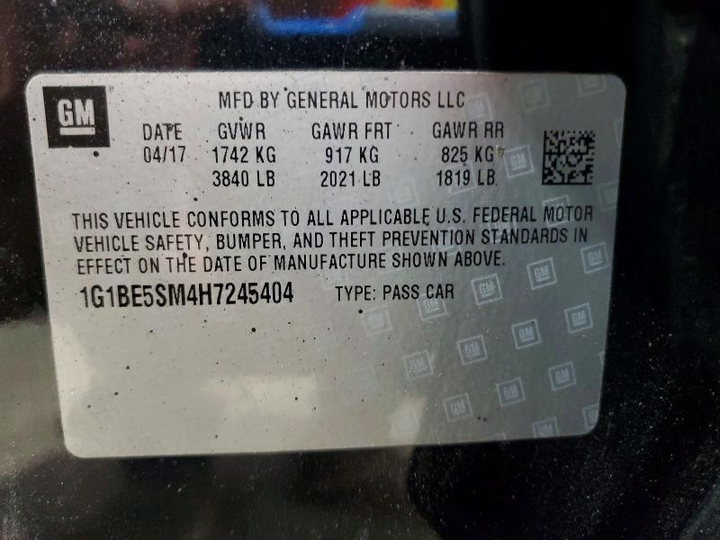 Продажа на аукционе авто 2017 Chevrolet Cruze, vin: 1G1BE5SM4H7245404, номер лота: 63435996