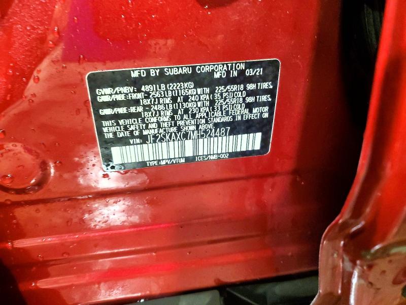 Продаж на аукціоні авто 2021 Subaru Forester, vin: JF2SKAXC7MH524487, номер лоту: 66539336