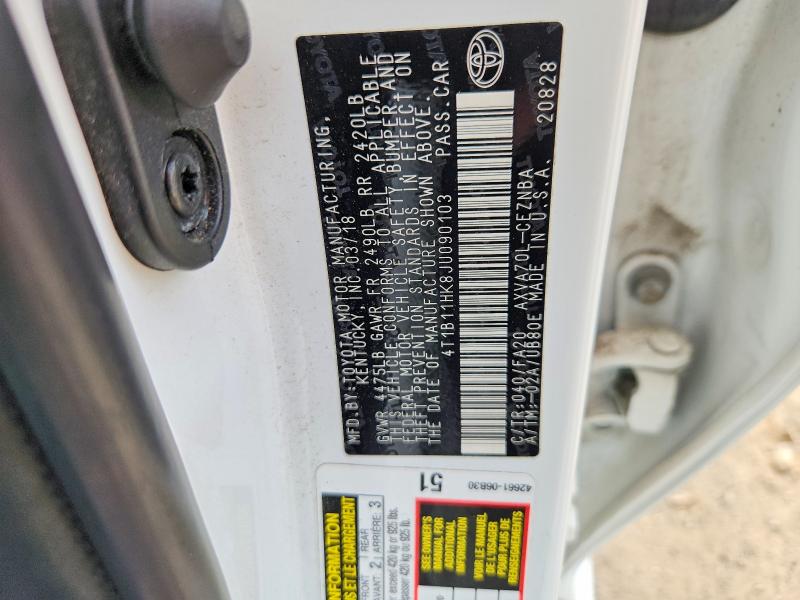 Aukcja sprzedaży 2018 Toyota Camry, vin: 4T1B11HK8JU090103, numer aukcji: 63832196