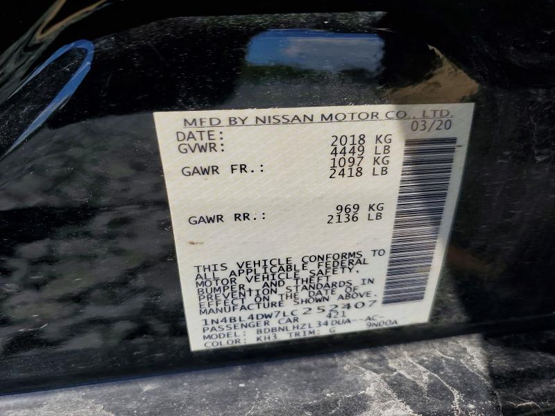2020 Nissan Altima მანქანა იყიდება აუქციონზე, vin: 1N4BL4DW7LC252407, აუქციონის ნომერი: 66065536
