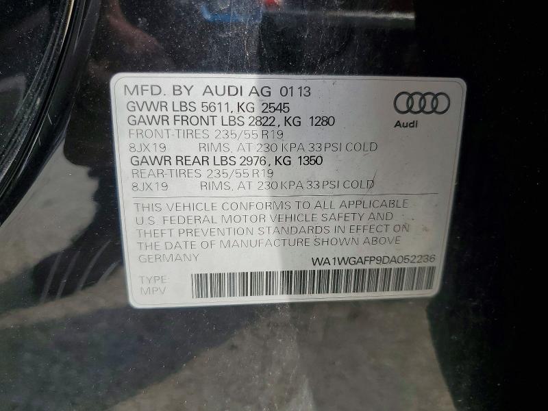Aukcja sprzedaży 2013 Audi Q5, vin: WA1WGAFP9DA052236, numer aukcji: 66789846