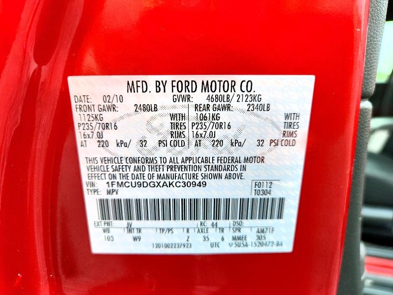 Продаж на аукціоні авто 2010 Ford Escape, vin: 1FMCU9DGXAKC30949, номер лоту: 65158756