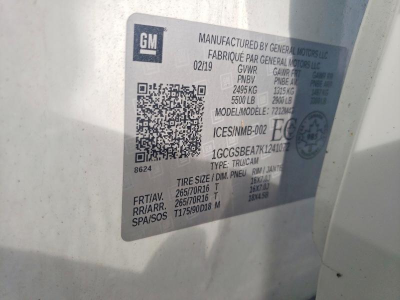 Aukcja sprzedaży 2019 Chevrolet Colorado, vin: 1GCGSBEA7K1241072, numer aukcji: 64949116