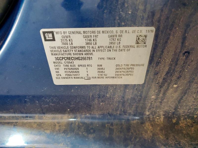 Продажа на аукционе авто 2017 Chevrolet Silverado, vin: 3GCPCREC5HG266781, номер лота: 65594936