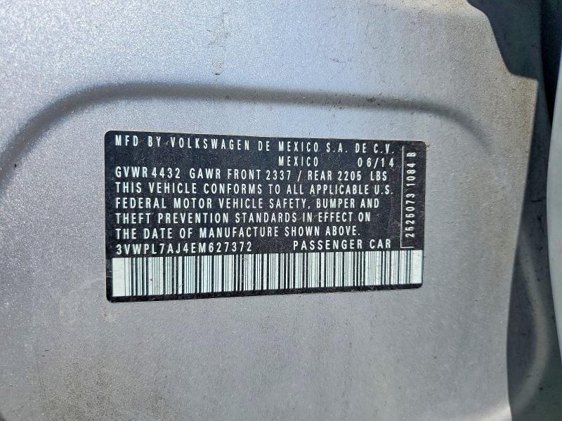 Aukcja sprzedaży 2014 Volkswagen Jetta, vin: 3VWPL7AJ4EM627372, numer aukcji: 63647586