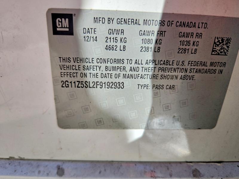Продаж на аукціоні авто 2015 Chevrolet Impala, vin: 2G11Z5SL2F9192933, номер лоту: 65134516