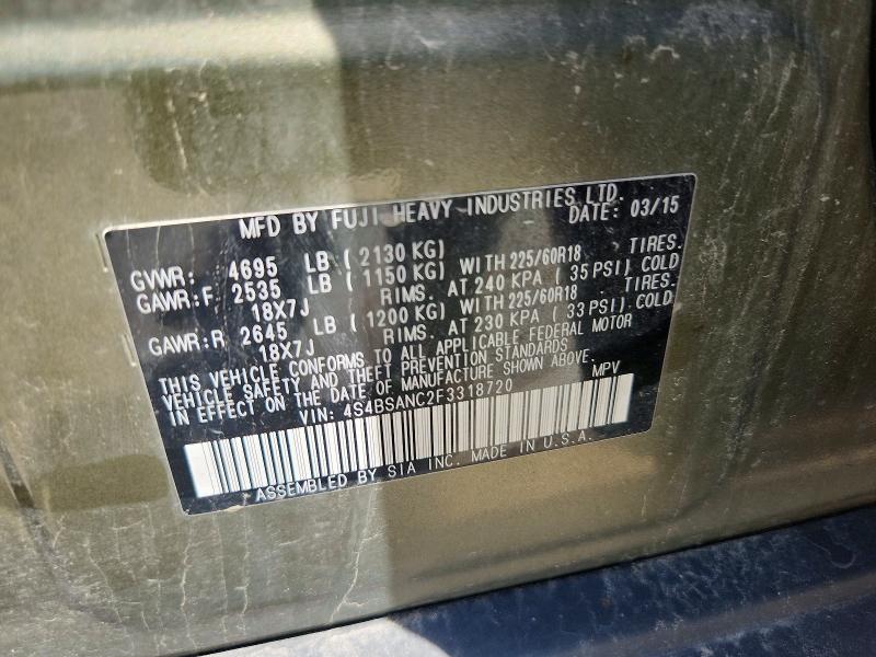 Aukcja sprzedaży 2015 Subaru Outback, vin: 4S4BSANC2F3318720, numer aukcji: 64831816