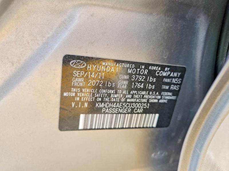 Aukcja sprzedaży 2012 Hyundai Elantra, vin: KMHDH4AE5CU300251, numer aukcji: 63756376