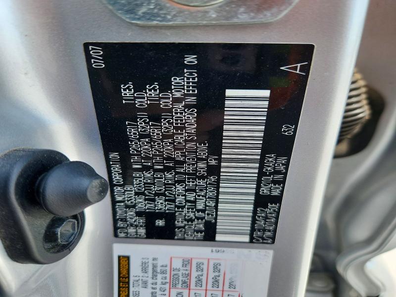 63892056 :رقم المزاد ، JTEZU14R178091796 vin ، 2007 Toyota 4runner مزاد بيع