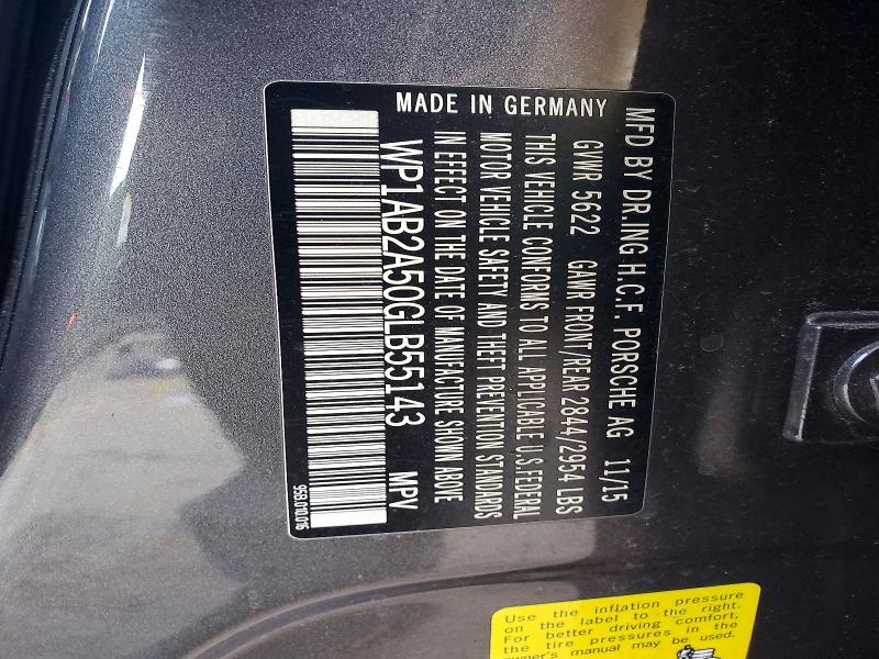 2016 Porsche Macan მანქანა იყიდება აუქციონზე, vin: WP1AB2A50GLB55143, აუქციონის ნომერი: 65328266