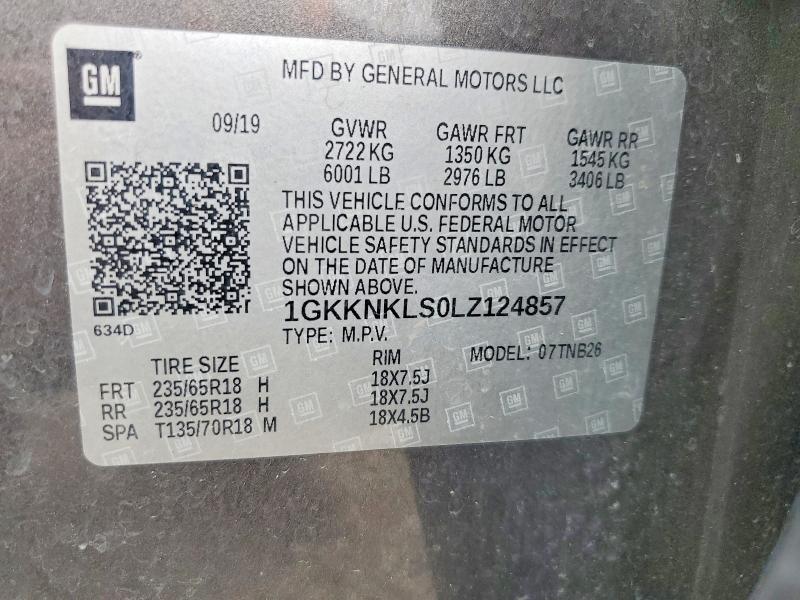 Продаж на аукціоні авто 2020 Gmc Acadia, vin: 1GKKNKLS0LZ124857, номер лоту: 65811216