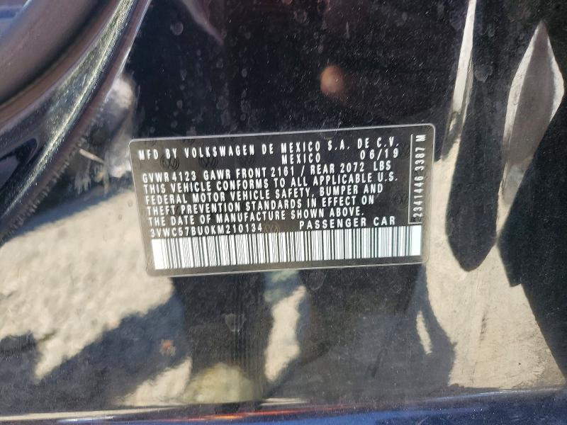 66296966 :رقم المزاد ، 3VWC57BU0KM210134 vin ، 2019 Volkswagen Jetta مزاد بيع