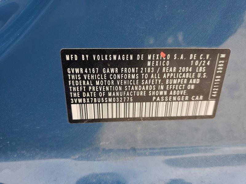 63558396 :رقم المزاد ، 3VWBX7BU5SM032775 vin ، 2025 Volkswagen Jetta مزاد بيع