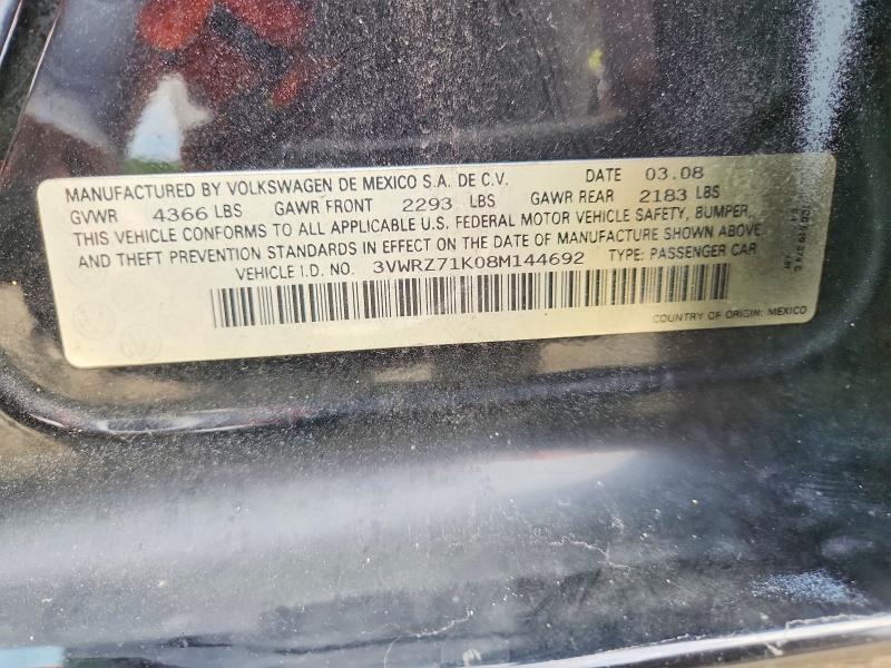 Продаж на аукціоні авто 2008 Volkswagen Jetta, vin: 3VWRZ71K08M144692, номер лоту: 65602116