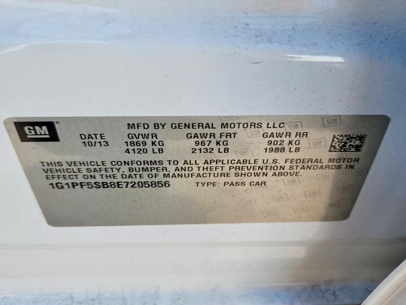 65800456 :رقم المزاد ، 1G1PF5SB8E7205856 vin ، 2014 Chevrolet Cruze مزاد بيع