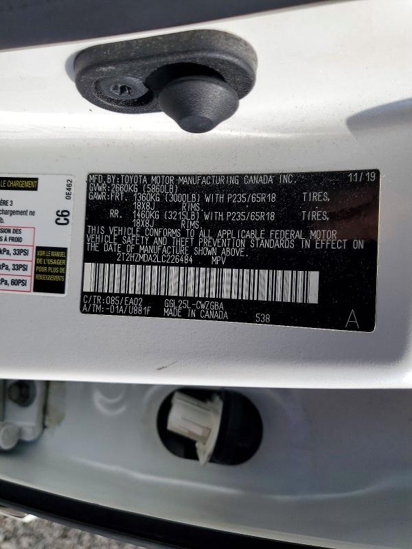 2020 Lexus Rx მანქანა იყიდება აუქციონზე, vin: 2T2HZMDA2LC226484, აუქციონის ნომერი: 65999666