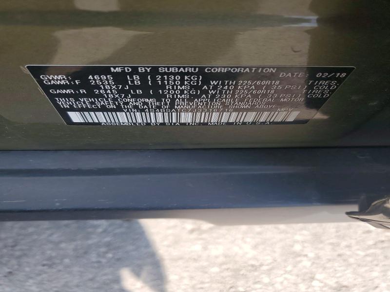 Aukcja sprzedaży 2018 Subaru Outback, vin: 4S4BSATC7J3316716, numer aukcji: 64435556
