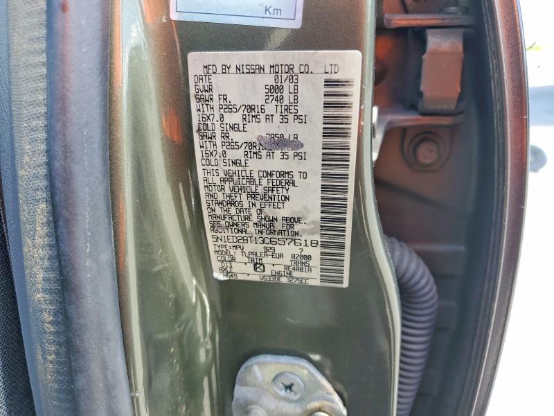 Aukcja sprzedaży 2003 Nissan Xterra, vin: 5N1ED28T13C657618, numer aukcji: 65094196