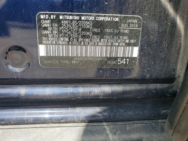 Aukcja sprzedaży 2019 Mitsubishi Outlander, vin: JA4AD2A36KZ009372, numer aukcji: 67040286