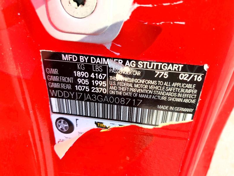63775356 :رقم المزاد ، WDDYJ7JA3GA008717 vin ، 2016 Mercedes-benz Amg Gt مزاد بيع