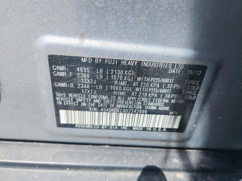 Продажа на аукционе авто 2013 Subaru Outback, vin: 4S4BRDKC9D2242806, номер лота: 62747506