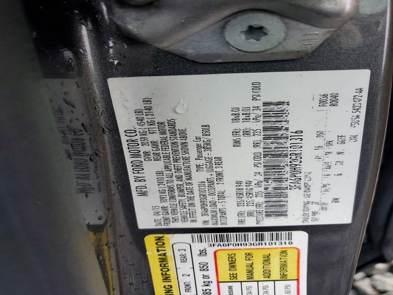 63297666 :رقم المزاد ، 3FA6P0H93GR101316 vin ، 2016 Ford Fusion مزاد بيع