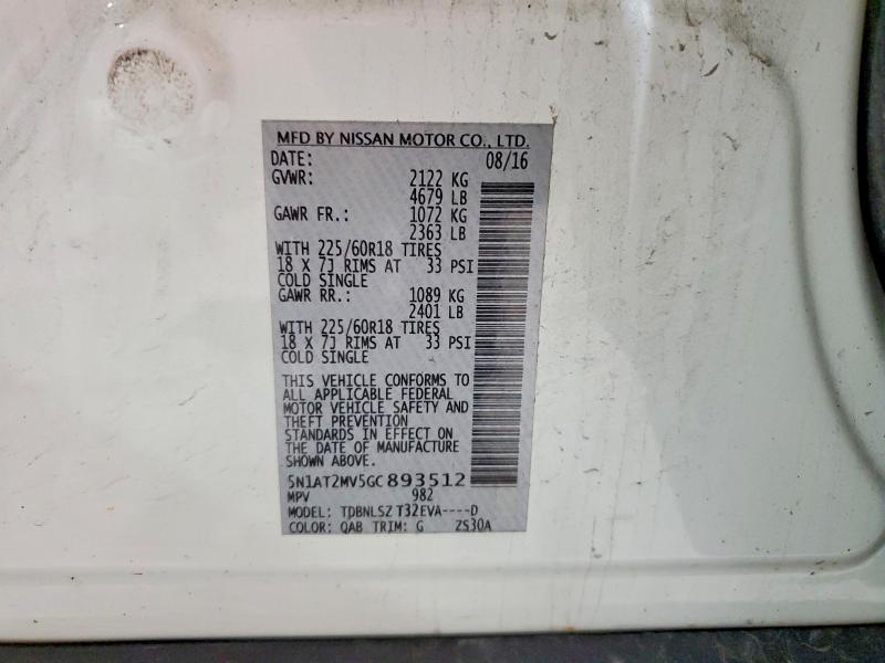 Продажа на аукционе авто 2016 Nissan Rogue, vin: 5N1AT2MV5GC893512, номер лота: 63670546