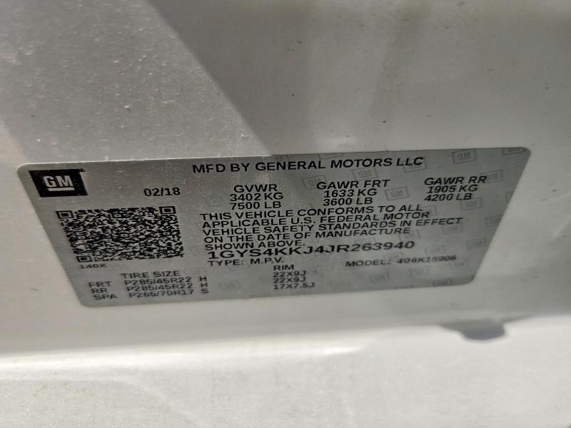 Продажа на аукционе авто 2018 Cadillac Escalade, vin: 1GYS4KKJ4JR263940, номер лота: 63424896
