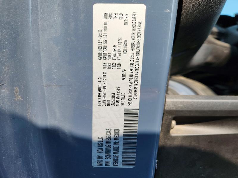 Aukcja sprzedaży 2021 Ram Promaster 3500, vin: 3C6MRVJG1ME535343, numer aukcji: 64186566