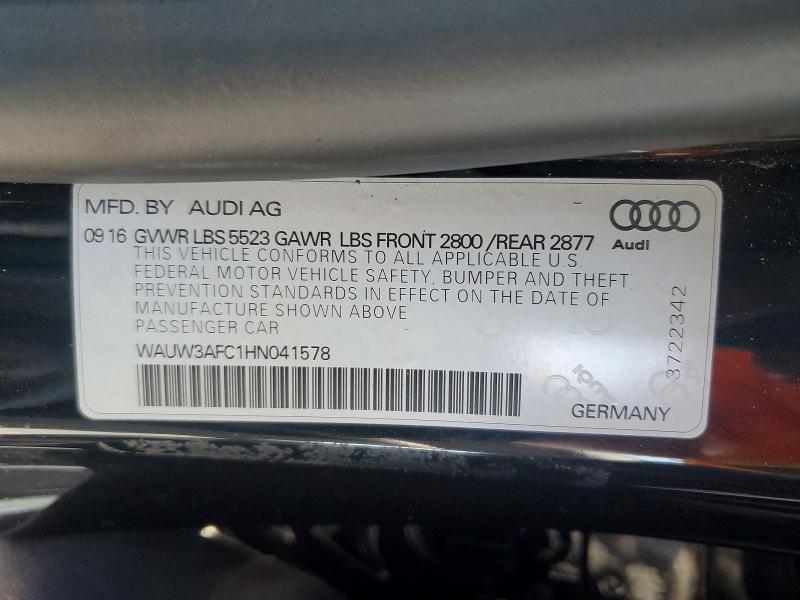 67147376 :رقم المزاد ، WAUW3AFC1HN041578 vin ، 2017 Audi A7 مزاد بيع