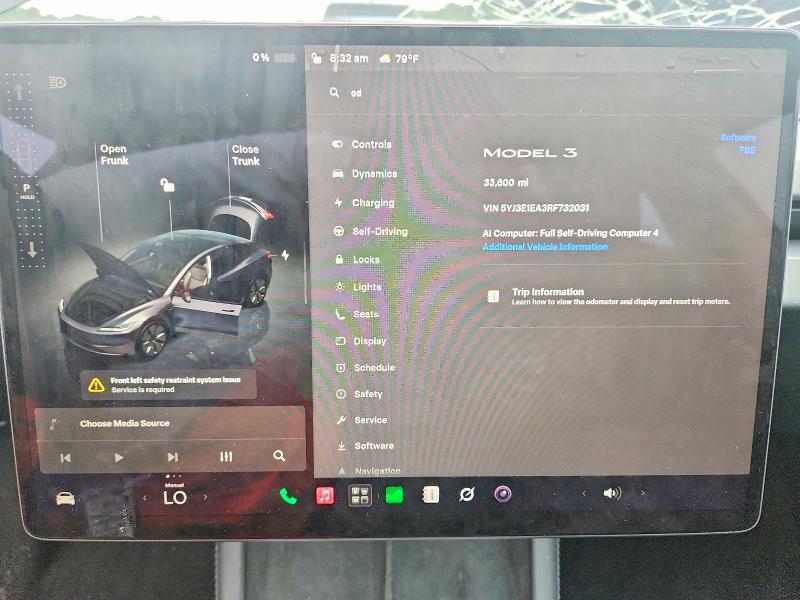 63741436 :رقم المزاد ، 5YJ3E1EA3RF732031 vin ، 2024 Tesla Model 3 مزاد بيع