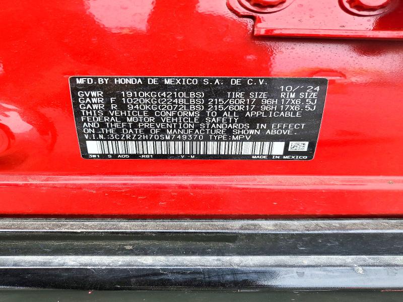 Продаж на аукціоні авто 2025 Honda Hr-v, vin: 3CZRZ2H70SM749370, номер лоту: 67015226