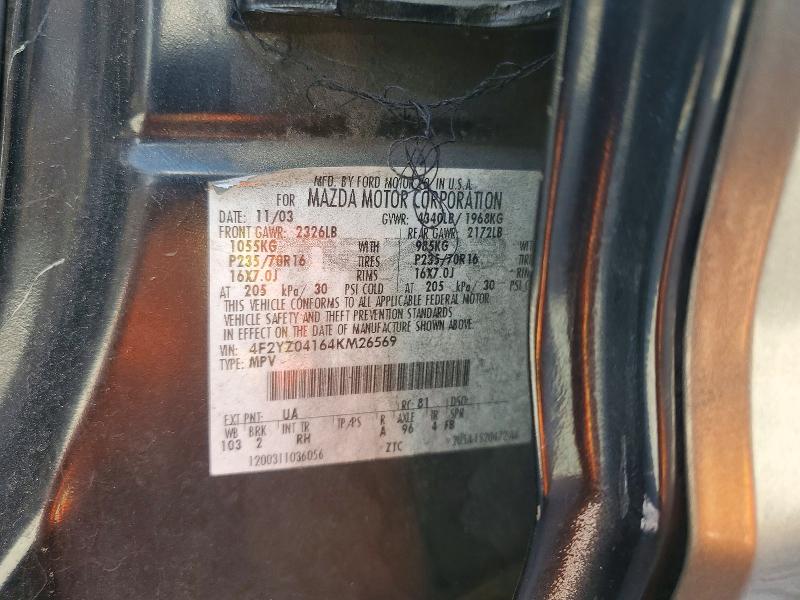 Aukcja sprzedaży 2004 Mazda Tribute, vin: 4F2YZ04164KM26569, numer aukcji: 66194216