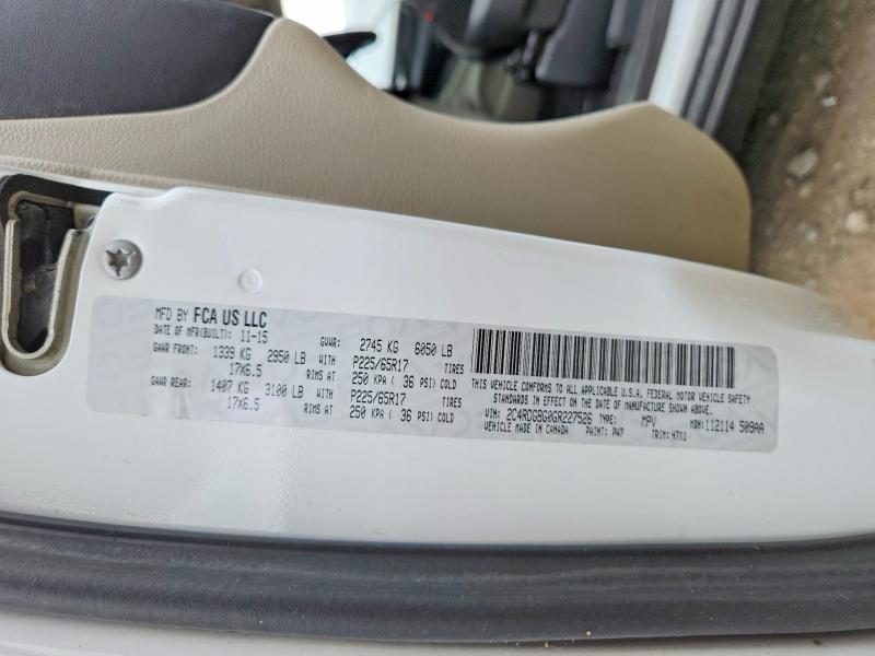 Aukcja sprzedaży 2016 Dodge Grand Caravan, vin: 2C4RDGBG0GR227526, numer aukcji: 65867326