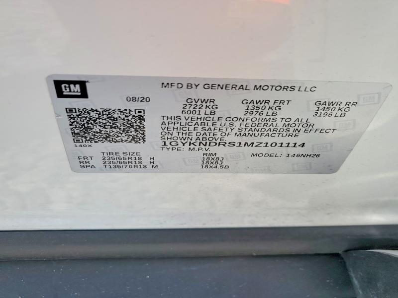 Aukcja sprzedaży 2021 Cadillac Xt5, vin: 1GYKNDRS1MZ101114, numer aukcji: 65349146
