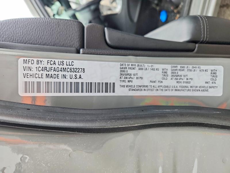 Продаж на аукціоні авто 2021 Jeep Grand Cherokee, vin: 1C4RJFAG4MC632278, номер лоту: 65234196