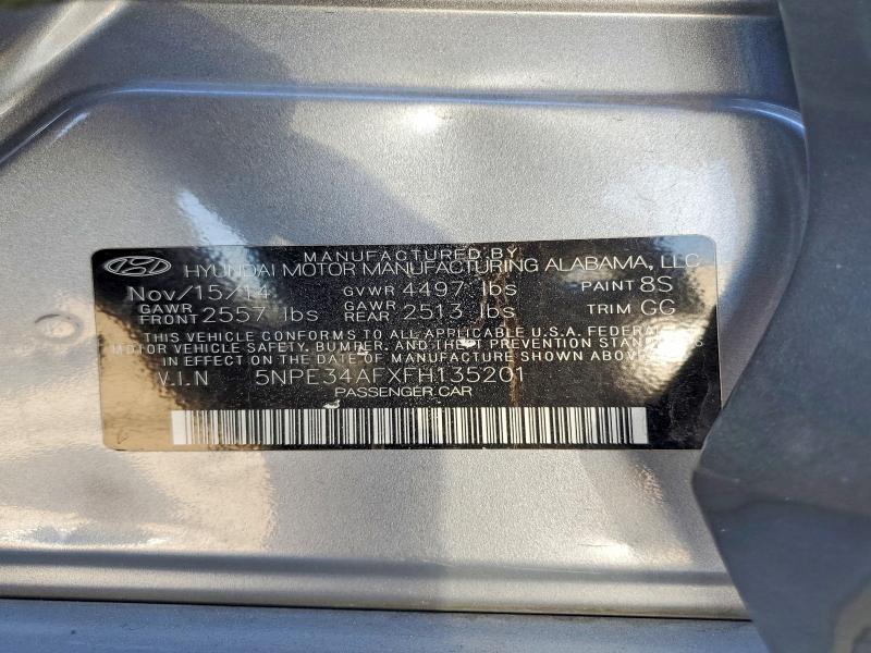 2015 Hyundai Sonata მანქანა იყიდება აუქციონზე, vin: 5NPE34AFXFH135201, აუქციონის ნომერი: 66482856