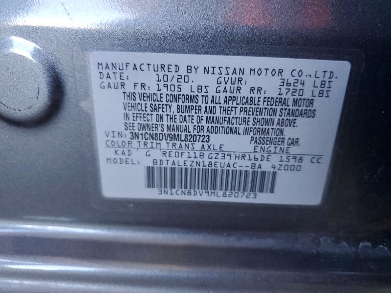 Aukcja sprzedaży 2021 Nissan Versa, vin: 3N1CN8DV9ML820723, numer aukcji: 63328206