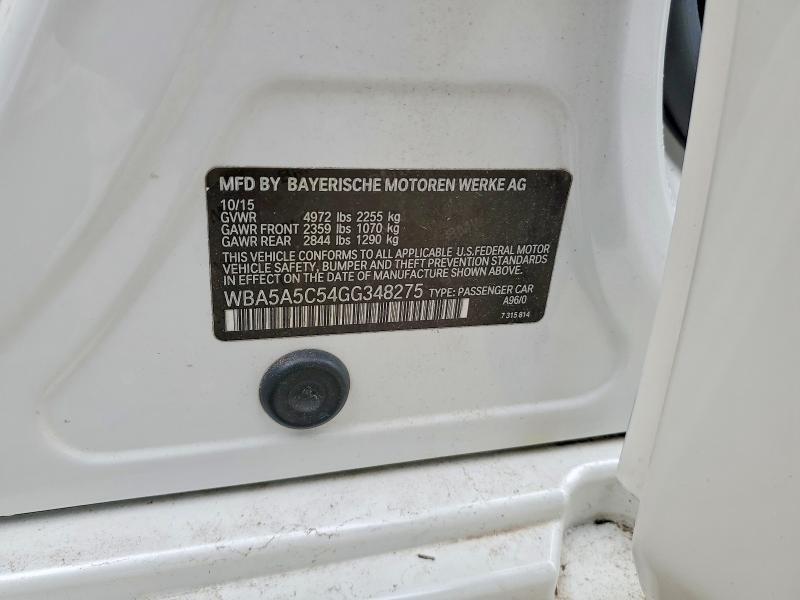 Aukcja sprzedaży 2016 Bmw 528, vin: WBA5A5C54GG348275, numer aukcji: 63883176