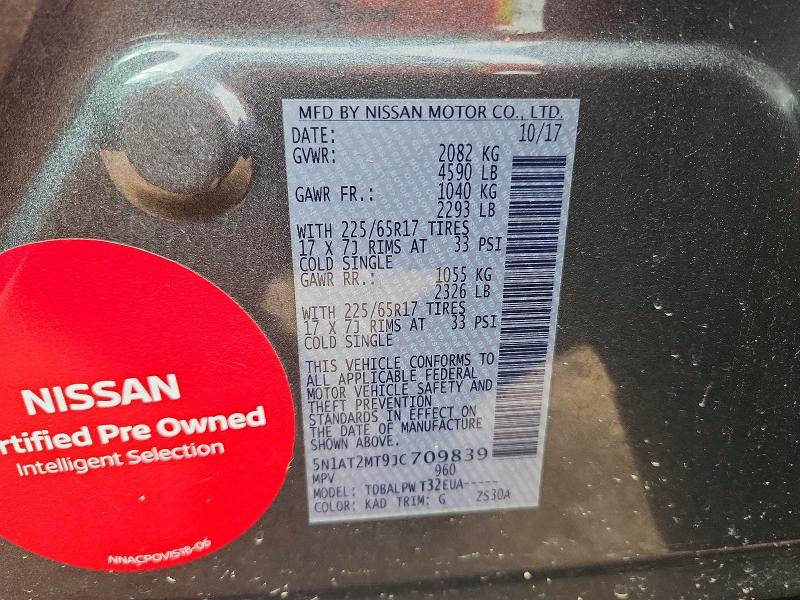 Продажа на аукционе авто 2018 Nissan Rogue, vin: 5N1AT2MT9JC709839, номер лота: 63712056