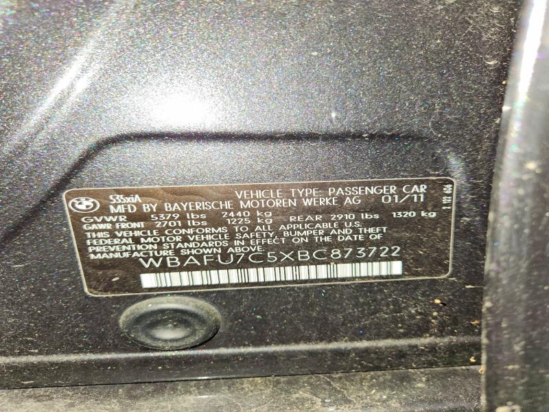 Продаж на аукціоні авто 2011 Bmw 535, vin: WBAFU7C5XBC873722, номер лоту: 64158726